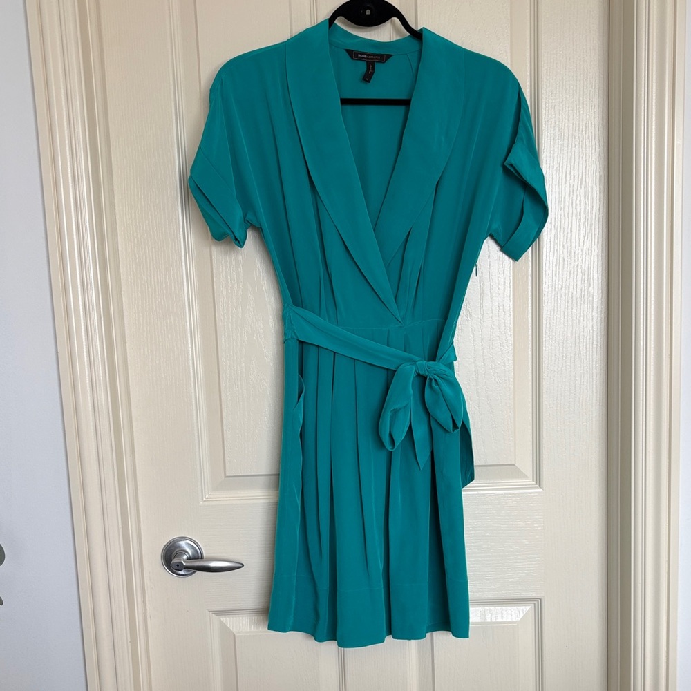 BCBGMaxAzria Turquoise Silk Mini Dress
